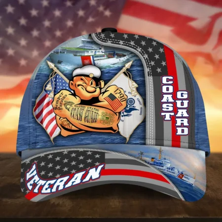 Caps U.S. Coast Guard  Remembering  Military Inspired All Over Prints Veterans Day Remembrance