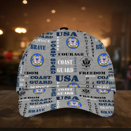 Caps U.S. Coast Guard  Respect Always  Military Inspired All Over Prints Veterans Day Tribute Collection