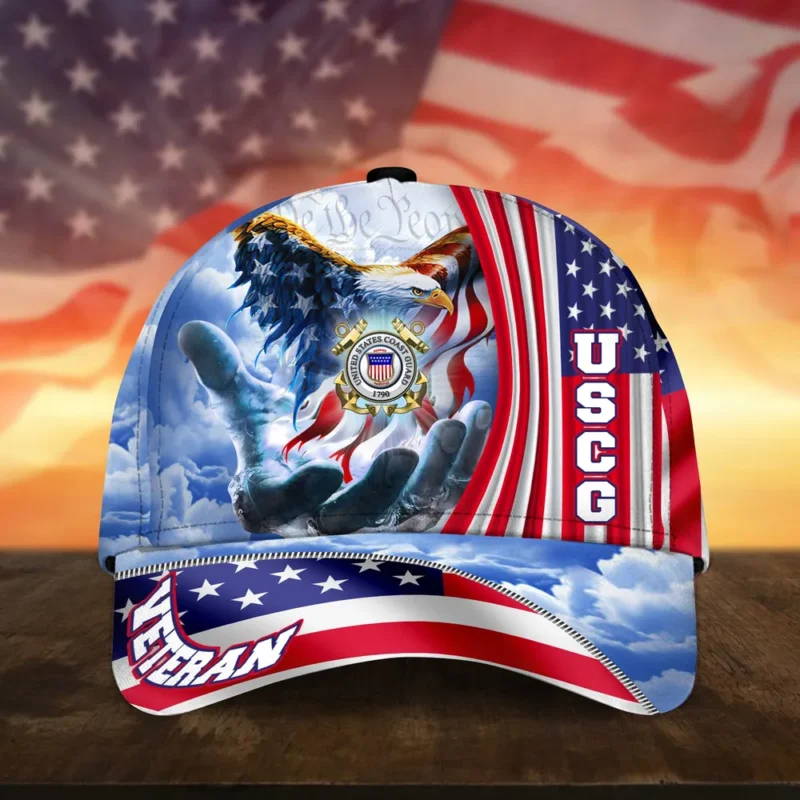 Caps U.S. Coast Guard  Respect Our Veterans All Over Prints Honoring All Who Served Heroes Remembere