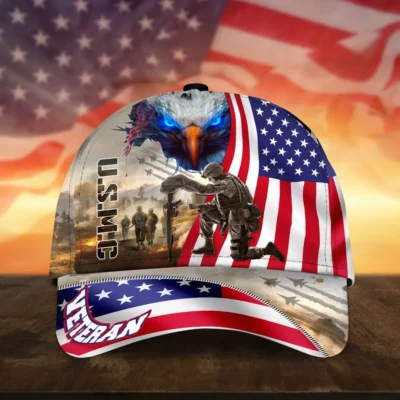 Caps U.S.M.C American Heroes All Over Prints Honoring All Who Served Saluting Our Veterans