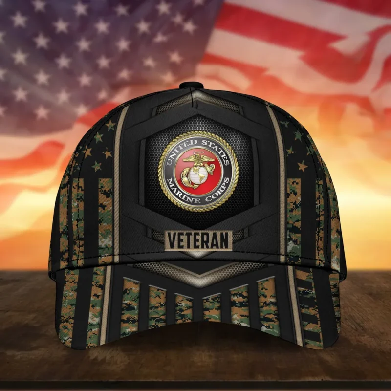 Caps U.S.M.C Respecting Military Inspired All Over Prints Tribute to Our Heroes