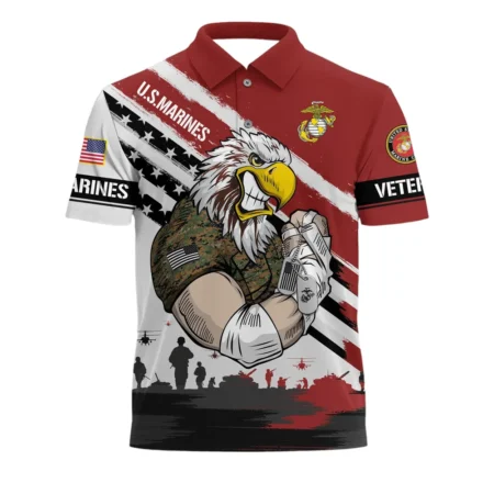 The United States Marine Corps Short Polo Shirts Remember Honor Respect Honoring All Who Served All Over Prints Shirt