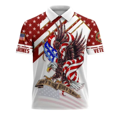 The United States Marine Corps Short Polo Shirts Remember Honor Respect Honoring All Who Served All Over Prints Shirt