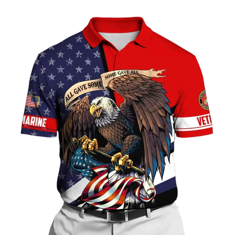 The United States Marine Corps Short Polo Shirts Remember Honor Respect Honoring All Who Served All Over Prints Shirt