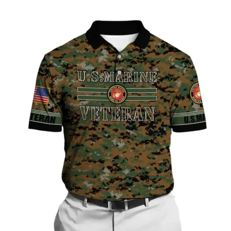 The United States Marine Corps Short Polo Shirts Remember Honor Respect Honoring All Who Served All Over Prints Shirt