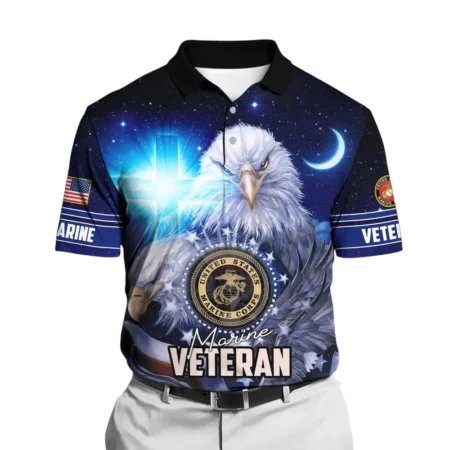 The United States Marine Corps Short Polo Shirts U.S. Veterans Honoring All Who Served All Over Prints Shirt