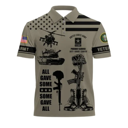 U.S. Army Short Polo Shirts All Over Prints Remember Honor Respect Veteran Day