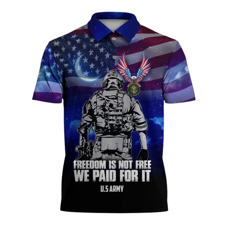 U.S. Army Short Polo Shirts All Over Prints Remember Honor Respect Veteran Day