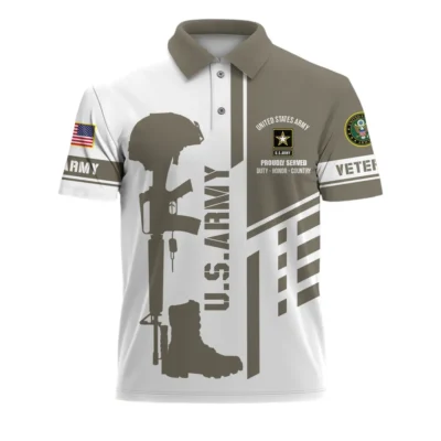 U.S. Army Short Polo Shirts All Over Prints Remember Honor Respect Veteran Day