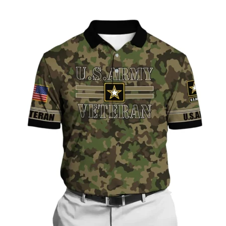 U.S. Army Short Polo Shirts All Over Prints Remember Honor Respect Veteran Day