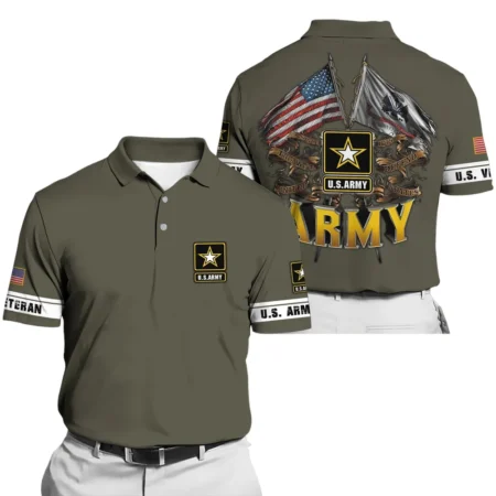 U.S. Army Short Polo Shirts All Over Prints Remember Honor Respect Veteran Day