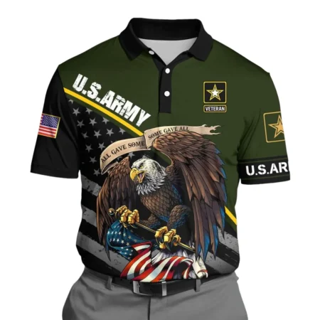 U.S. Army Short Polo Shirts All Over Prints Remember Honor Respect Veteran Day