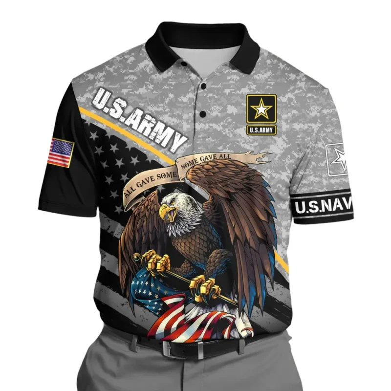 U.S. Army Short Polo Shirts All Over Prints Remember Honor Respect Veteran Day