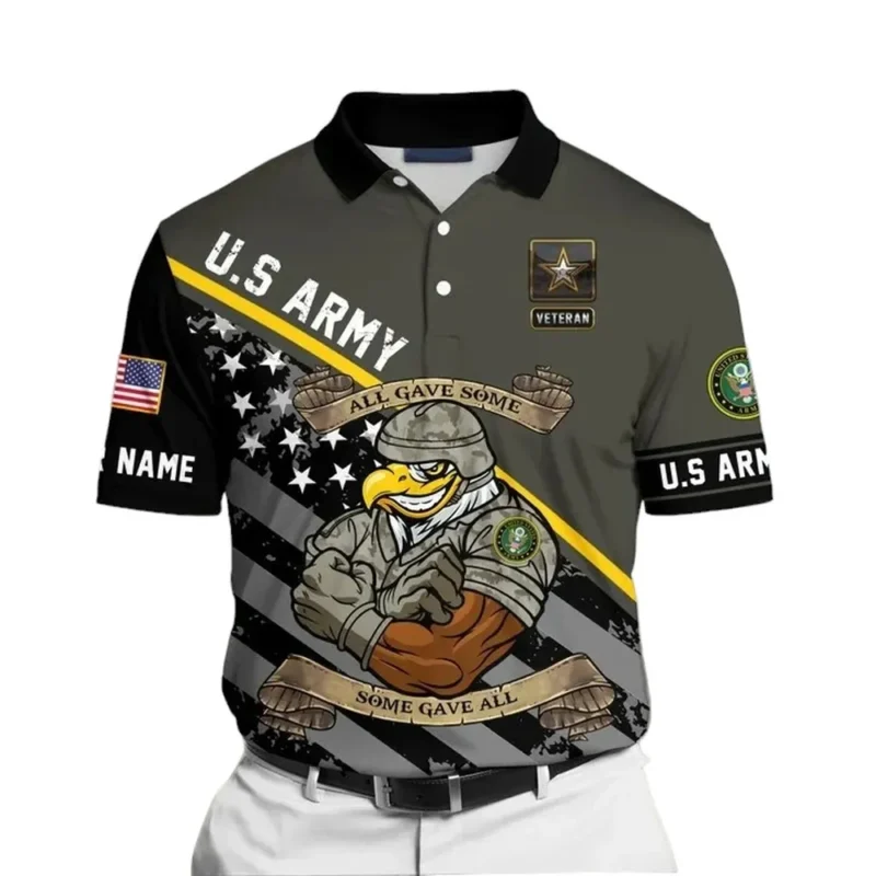 U.S. Army Short Polo Shirts All Over Prints U.S. Veterans Veteran Day