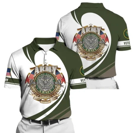 U.S. Army Short Polo Shirts Honoring All Who Served Remember Honor Respect Veteran Day