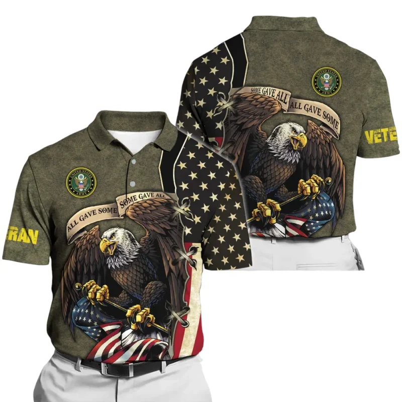 U.S. Army Short Polo Shirts Honoring All Who Served Remember Honor Respect Veteran Day