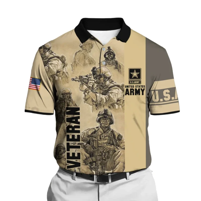 U.S. Army Short Polo Shirts Honoring All Who Served U.S. Veterans Veteran Day