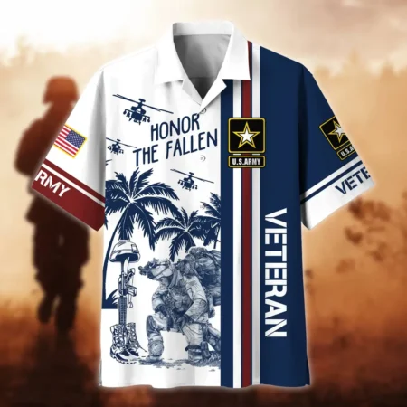 U.S. Army Veteran All Over Prints Oversized Hawaiian Shirt Army Veteran Uniform Appreciation Gifts For Military Veterans