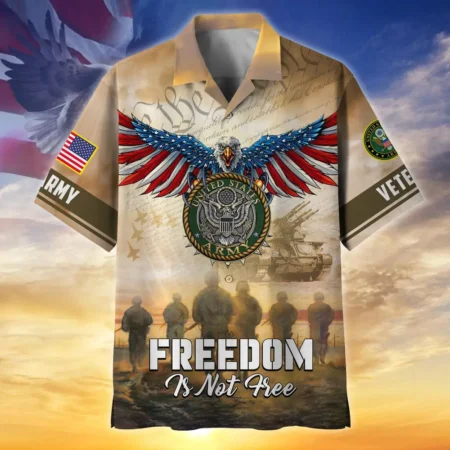 U.S. Army Veteran All Over Prints Oversized Hawaiian Shirt Army Veteran Uniform Military Inspired Clothing For Veterans