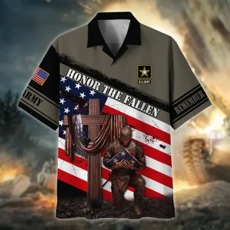 U.S. Army Veteran All Over Prints Oversized Hawaiian Shirt Army Veteran Uniform Patriotic Clothing For Veteran Events