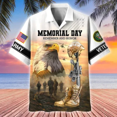 U.S. Army Veteran All Over Prints Oversized Hawaiian Shirt Army Veteran Uniform Respectful Attire For Army Service Members