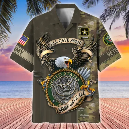 U.S. Army Veteran All Over Prints Oversized Hawaiian Shirt Military Inspired Army Veteran Apparel