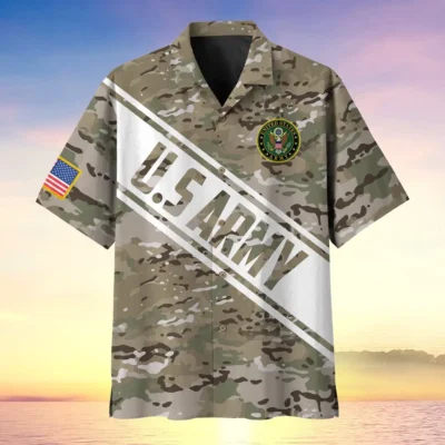 U.S. Army Veteran All Over Prints Oversized Hawaiian Shirt Military Inspired Army Veteran Apparel