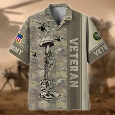 U.S. Army Veteran All Over Prints Oversized Hawaiian Shirt Military Inspired Military Inspired Clothing For Veterans