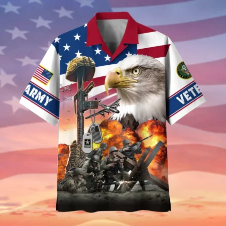 U.S. Army Veteran All Over Prints Oversized Hawaiian Shirt Veteran Pride Appreciation Gifts For Military Veterans