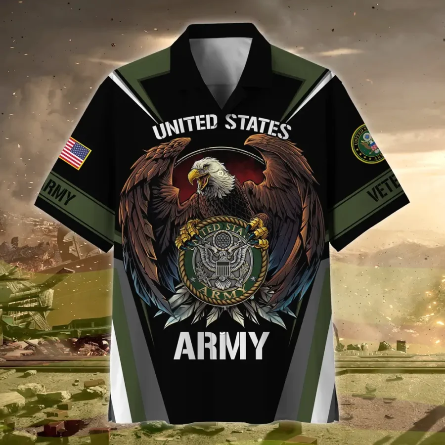 U.S. Army Veteran All Over Prints Oversized Hawaiian Shirt Veteran Pride Appreciation Gifts For Military Veterans