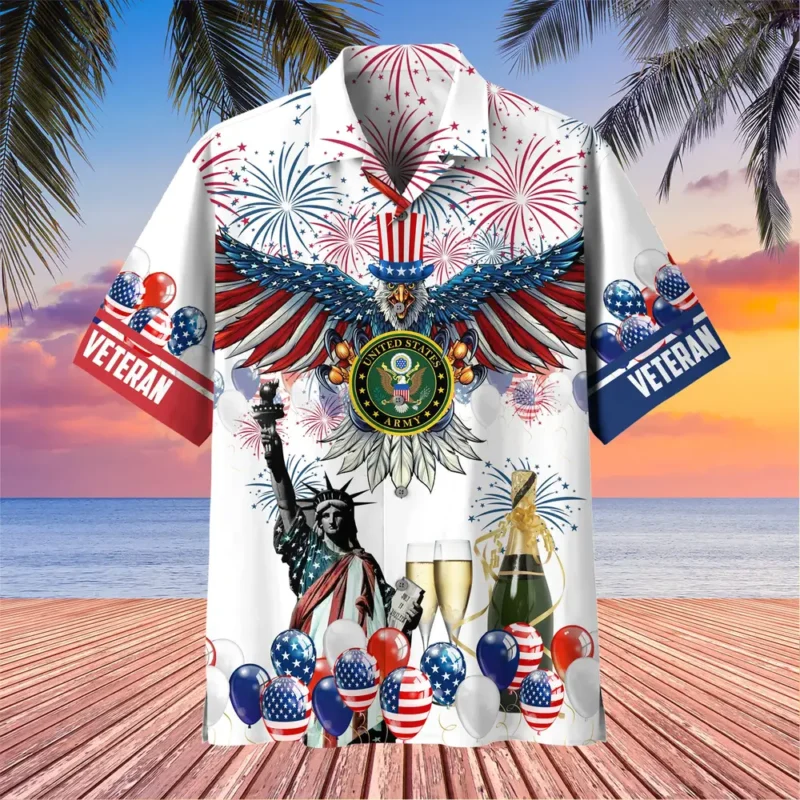 U.S. Army Veteran All Over Prints Oversized Hawaiian Shirt Veteran Pride Appreciation Gifts For Military Veterans