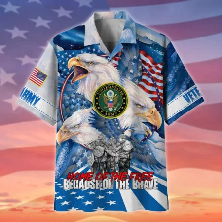 U.S. Army Veteran All Over Prints Oversized Hawaiian Shirt Veteran Pride Army Veteran Apparel