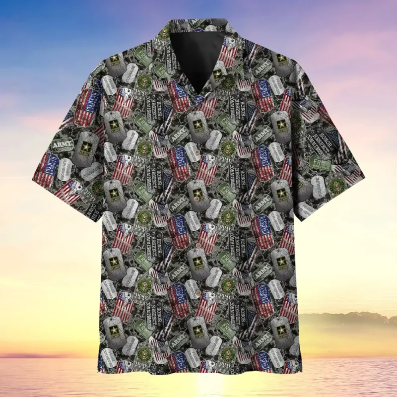 U.S. Army Veteran All Over Prints Oversized Hawaiian Shirt Veteran Pride Respectful Attire For Army Service Members