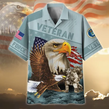 U.S. Air Force Veteran  Military Inspired Appreciation Gifts For Military Veterans All Over Prints Oversized Hawaiian Shirt