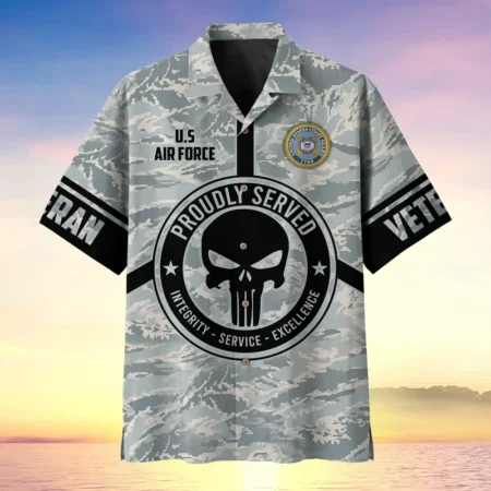 U.S. Air Force Veteran  Patriotic Retired Soldiers U.S. Air Force Veteran Apparel All Over Prints Oversized Hawaiian Shirt