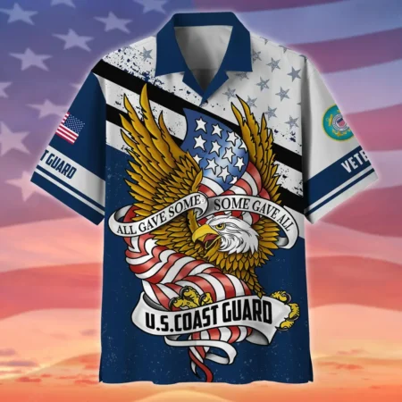 U.S. Coast Guard Veteran  Patriotic Retired Soldiers U.S. Coast Guard Veteran Apparel All Over Prints Oversized Hawaiian Shirt