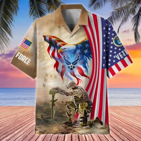 U.S. Air Force Veteran  Military Inspired U.S. Air Force Veteran Apparel All Over Prints Oversized Hawaiian Shirt