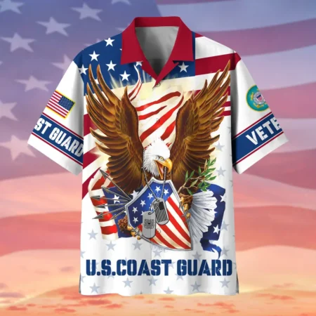 U.S. Coast Guard Veteran  Military Inspired Respectful Attire For U.S. Coast Guard Service Members All Over Prints Oversized Hawaiian Shirt