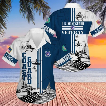 U.S. Coast Guard Veteran U.S. Coast Guard Retirees Appreciation Gifts For Military Veterans All Over Prints Oversized Hawaiian Shirt