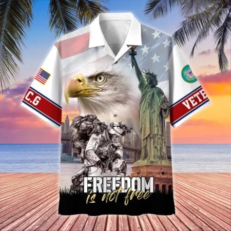 U.S. Coast Guard Veteran  U.S. Coast Guard Veteran Uniform Appreciation Gifts For Military Veterans All Over Prints Oversized Hawaiian Shirt