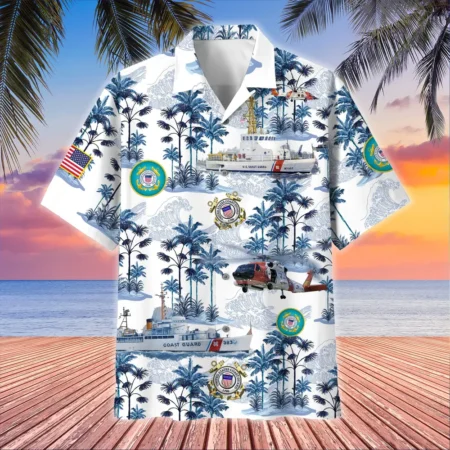 U.S. Coast Guard Veteran  Military Inspired Respectful Attire For U.S. Coast Guard Service Members All Over Prints Oversized Hawaiian Shirt