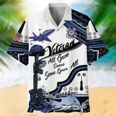 U.S. Coast Guard Veteran  Military Inspired U.S. Coast Guard Veteran Apparel All Over Prints Oversized Hawaiian Shirt