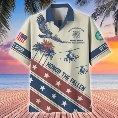 U.S. Coast Guard Veteran  Patriotic Retired Soldiers Patriotic Attire For Military Retirees All Over Prints Oversized Hawaiian Shirt