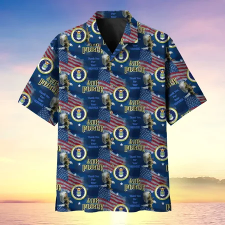 U.S. Air Force Veteran  Patriotic Retired Soldiers Patriotic Clothing For Veteran Events All Over Prints Oversized Hawaiian Shirt