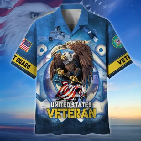 U.S. Coast Guard Veteran  Patriotic Retired Soldiers Patriotic Clothing For Veteran Events All Over Prints Oversized Hawaiian Shirt