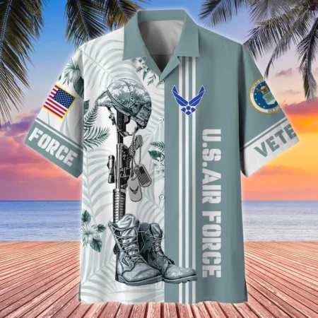 U.S. Air Force Veteran  Patriotic Retired Soldiers U.S. Air Force Veteran Apparel All Over Prints Oversized Hawaiian Shirt