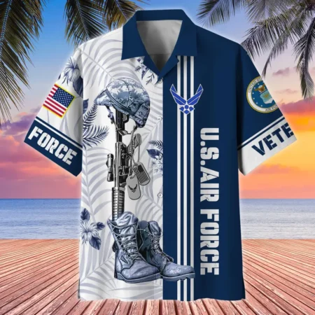 U.S. Air Force Veteran U.S. Air Force Retirees Patriotic Attire For Military Retirees All Over Prints Oversized Hawaiian Shirt