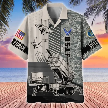 U.S. Air Force Veteran U.S. Air Force Retirees Patriotic Clothing For Veteran Events All Over Prints Oversized Hawaiian Shirt