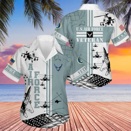 U.S. Air Force Veteran  U.S. Air Force Veteran Uniform Respectful Attire For U.S. Air Force Service Members All Over Prints Oversized Hawaiian Shirt