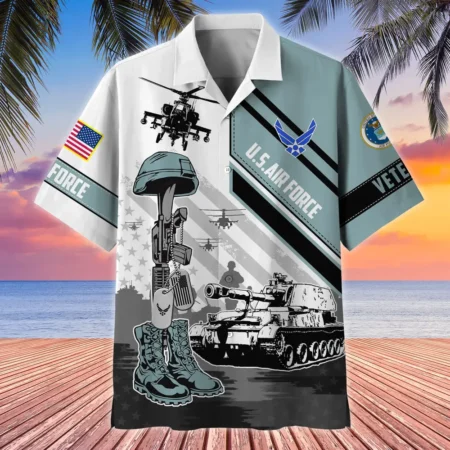 U.S. Air Force Veteran  U.S. Air Force Veteran Uniform U.S. Air Force Veteran Apparel All Over Prints Oversized Hawaiian Shirt